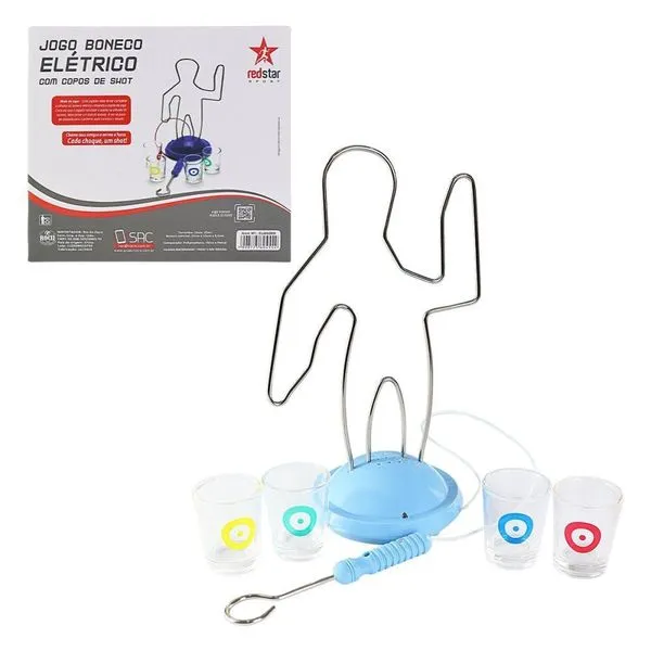 Jogo de Labirinto Eletrico Infantil Jogo Boneco com Copos de Shot com Alarme e Luz Red Star Jogo de Labirinto Eletrico Infantil Boneco com Copos de Shot com Alarme e Luz Red Star