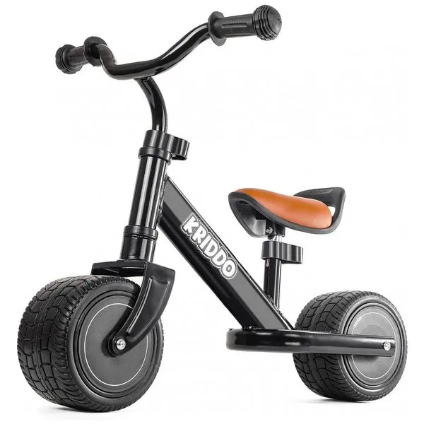 Bicicleta sem Pedal para Crianças de 1 a 3 Anos, KRIDDO, Preta 110v