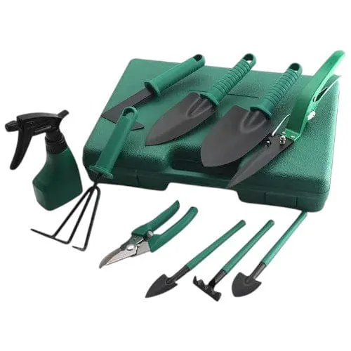 Ferramentas para Jardinagem 10 Peças Ezfocus com Maleta Verde E-BI