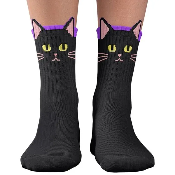 Meia Bemol G Cano Médio Gato Preto