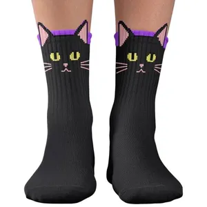 Meia Bemol M Cano Médio Gato Preto