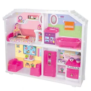 Casinha de Brincar Doce Encantada com Boneca Articulada Rosa Lua de Cristal