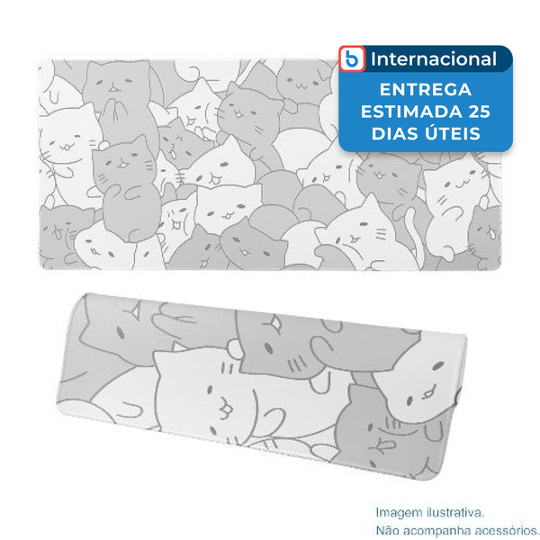 Mousepad Brecoy Cats 80X30 Branco A-MBI
