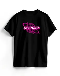 Camiseta Algodão Preta K-Pop Planet G / Preto