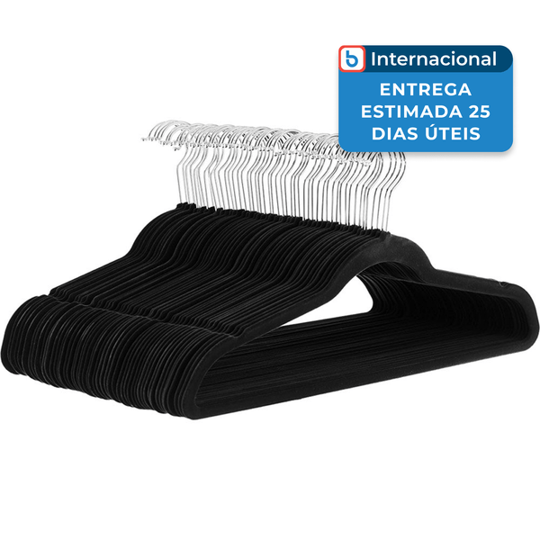 Cabides Amazon Basics Antiderrapantes Com 50 Unidades Preto A-MBI