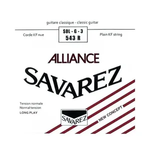 Corda Avulsa para Violão Nylon G-SOL Alliance HT Classic 543R Tensão Média Savarez Corda Avulsa Violão Nylon G-SOL Alliance HT Classic 543R Savarez