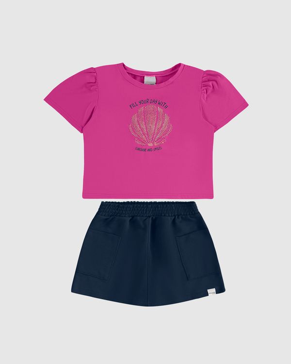 Conjunto Infantil Menina Fill Your Day With Sunshine And Smiles Malwee Kids Rosa - 8