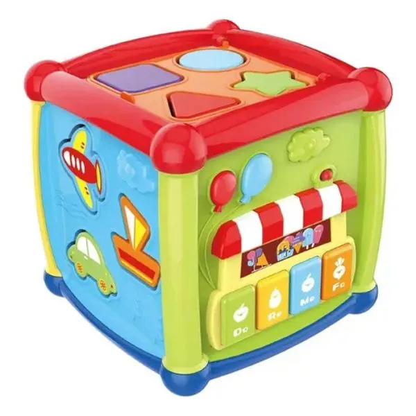 CUBO INTERATIVO MUSICAL DIDÁTICO - BLOCO DE ENCAIXAR - FENIX