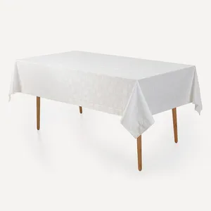 Toalha de Mesa Retangular 6 Lugares Easy Wash Victória Branco