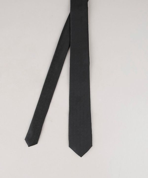 Gravata Masculina em Jacquard Preta Único