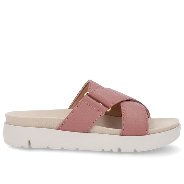 Tamanco Tiras Couro Rosa 40