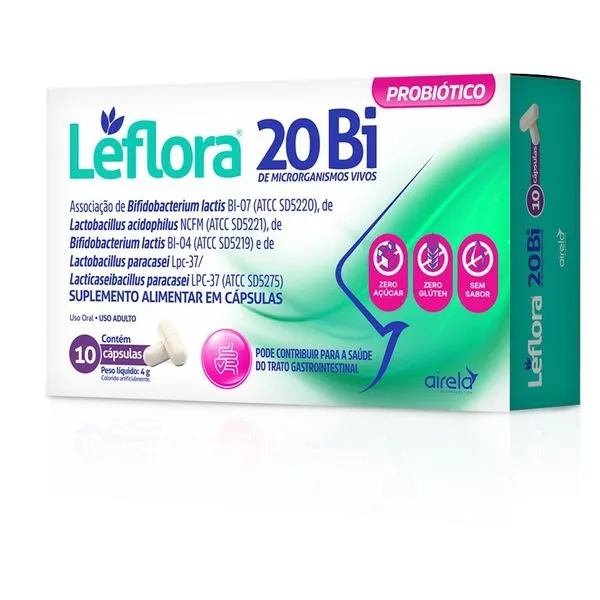 Leflora Probiótico 20Bi 10 Cápsulas Airela