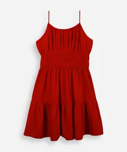 vestido curto juvenil com alças finas vermelho 10