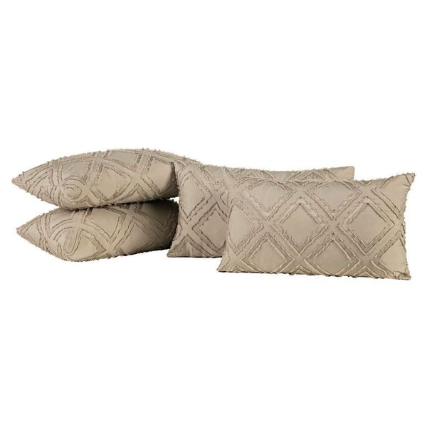 Capas De Almofadas Aveline 60cm x 30cm 04 Peças - Caqui