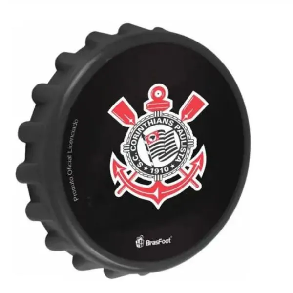 Abridor Garrafa Decorativo Tampa Corinthians 2x9x9cm Ref.11702 Brasfoot