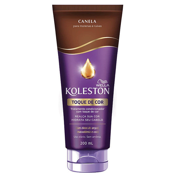 Tratamento Condicionador Toque de Cor Canela 200ml Koleston Tratamento Condicionador Koleston com Toque de Cor Canela