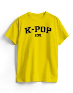 Camiseta Algodão Amarela K-Pop College 12 / Amarelo