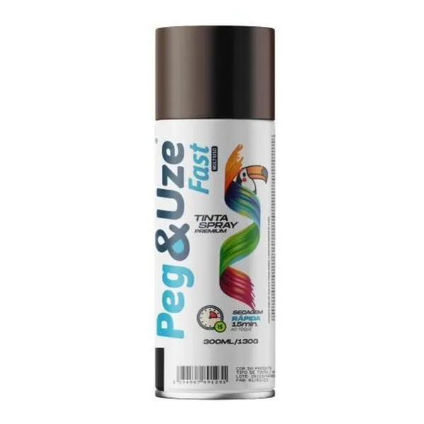 Spray Uso Geral para Pintura em Plástico Peg & Uze Marrom Chesiquímica Spray Peg & Uze Uso Geral para Pintura em Plástico Marrom Chesiquímica