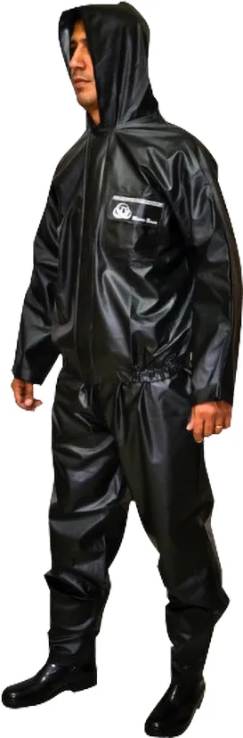 Conjunto PVC para motoqueiro com capuz G preto BRASCAMP