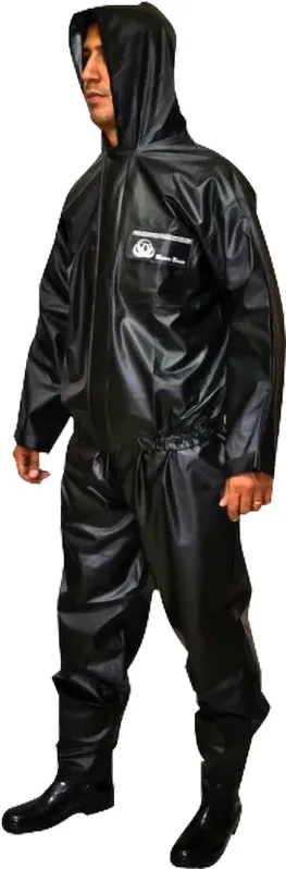 Conjunto PVC para motoqueiro com capuz G preto BRASCAMP