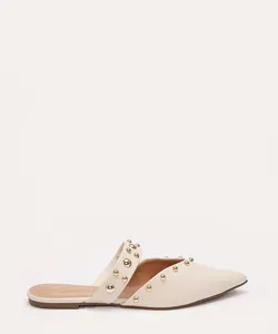 mule com tachas via uno off white 39