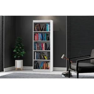 Estante Livreiro em MDP, 4 Prateleiras, Pintura UV - Encanto Branco