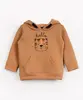 blusão infantil de moletom com capuz e bolso marrom 4