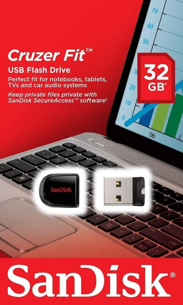 Pen Drive SanDisk 32GB Cruzer Fit