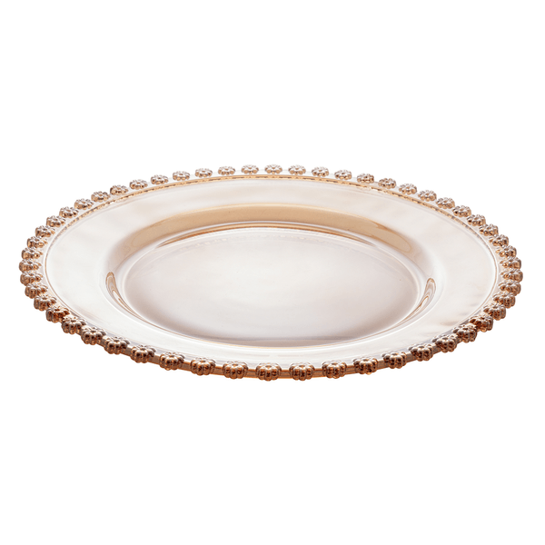 Sousplat Daisy, Cristal, 32cm, Âmbar - 28806