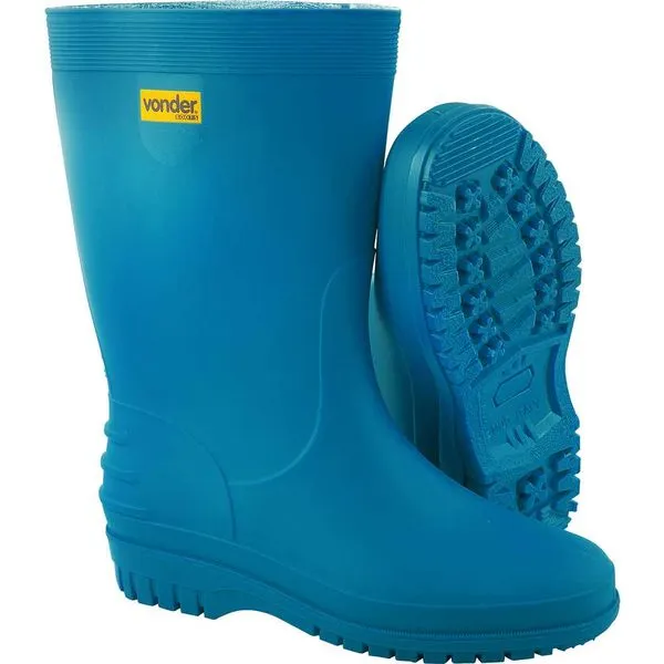 Bota de PVC Linha Boots Azul Cano Médio com Forro Poliéster - VONDER Bota de PVC Azul com Forro 36/37 - VONDER