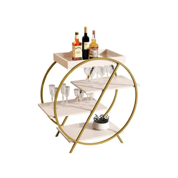 Aparador Adega Bar Off White Pérola Dourado - Jb Bechara