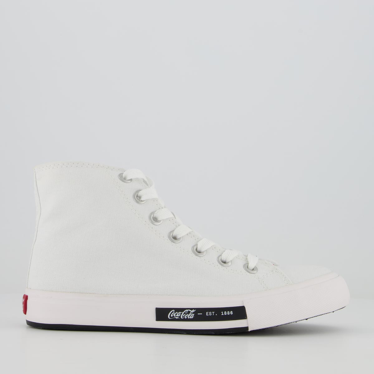 Tênis Coca Cola Daytona Hi Feminino Cano Médio Branco