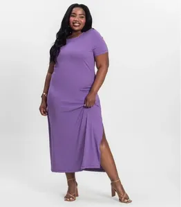 Vestido Feminino Midi Plus Size Infinita Cor Roxo Plus G1