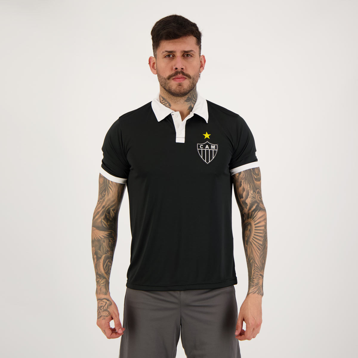 Polo Light Dry Atlético Mineiro Preta