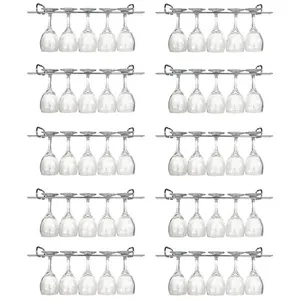 10 Suportes Organizador De Armário Porta Taças Cromado 35cm