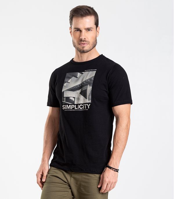 Camiseta Meia Malha Masculina Diametro Preto M