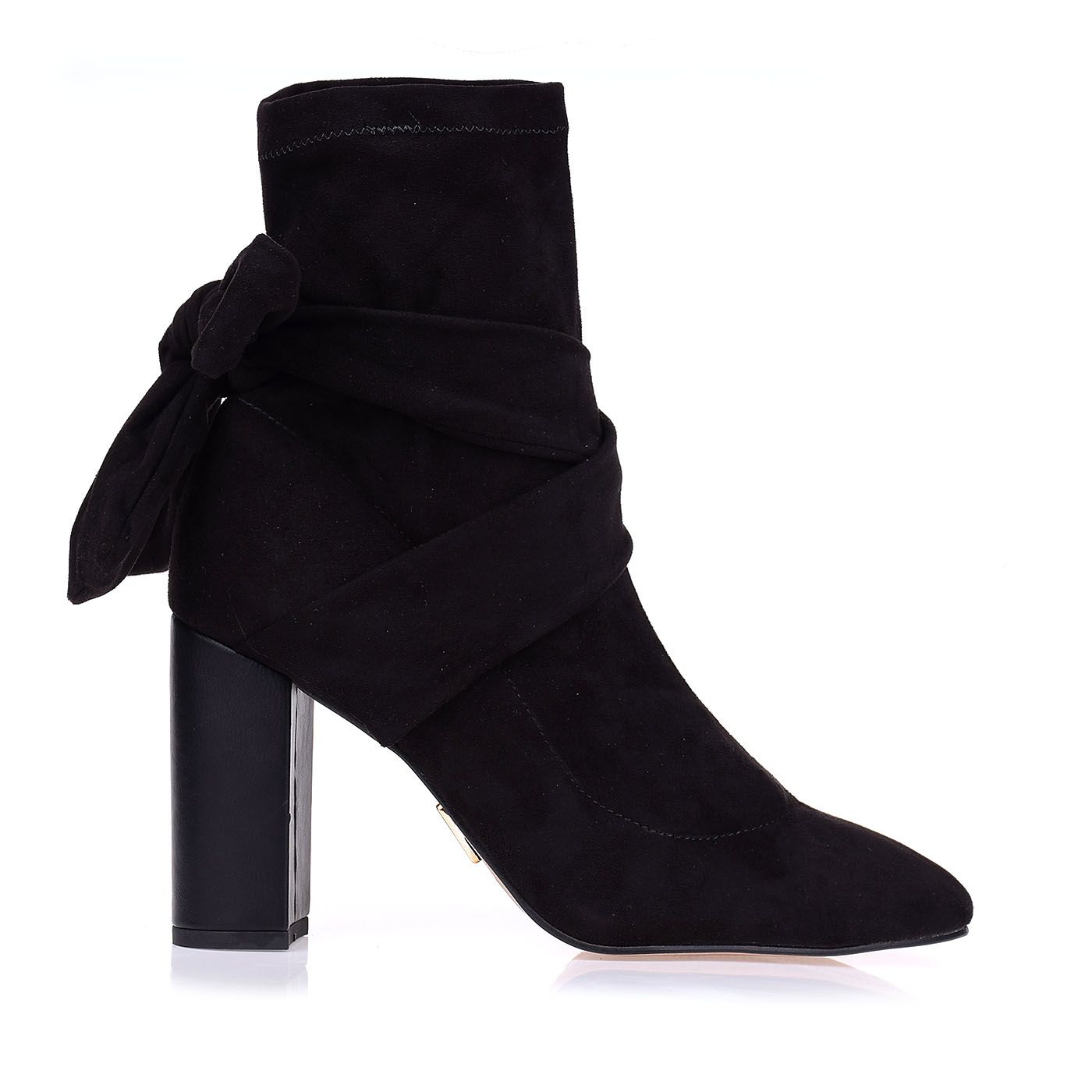 Bota Salto Alto Stretch Suede Preto