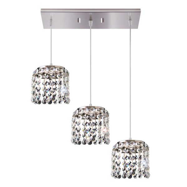 Pendente Milano Cristal Redondo 12X42Xh10Cm 3 Luzes G9 Bronzearte Llum