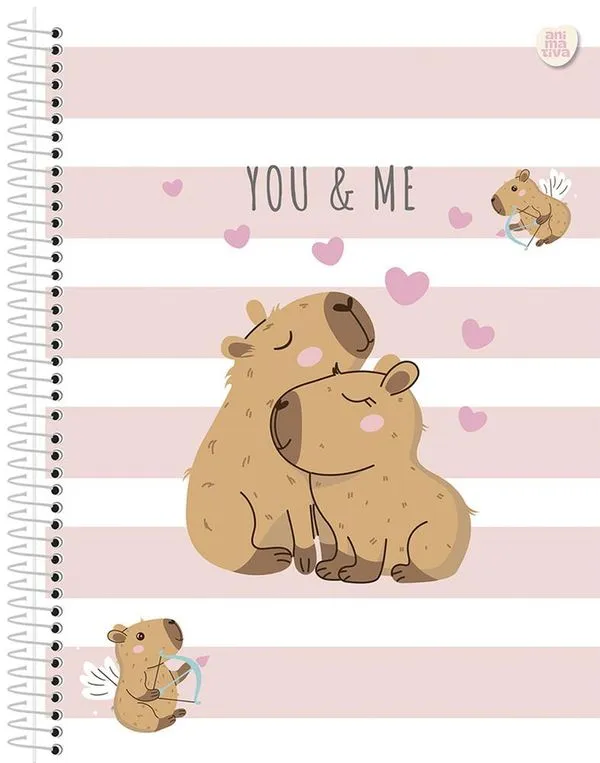 Caderno Universitário 1x1 80 Folhas Capa Dura Capycuties