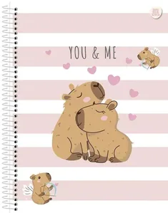 Caderno Universitário 1x1 80 Folhas Capa Dura Capycuties