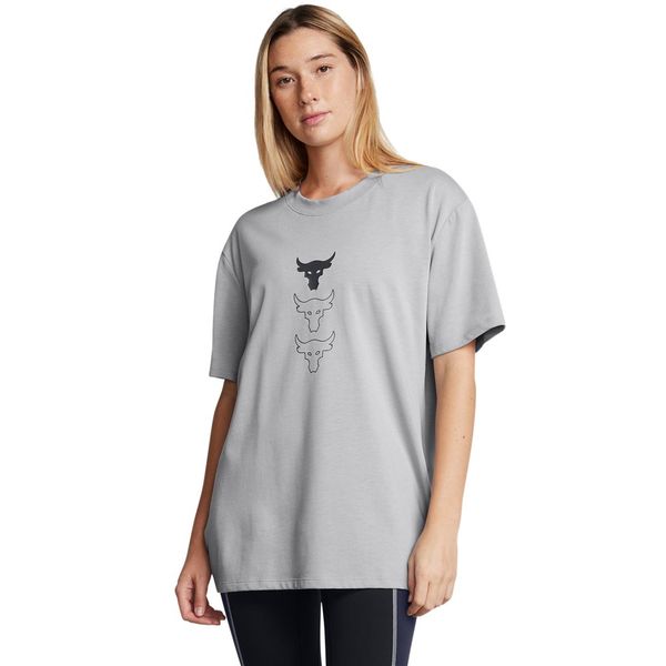 Camiseta de Treino Feminina Under Armour Project Rock Campus M Cinza