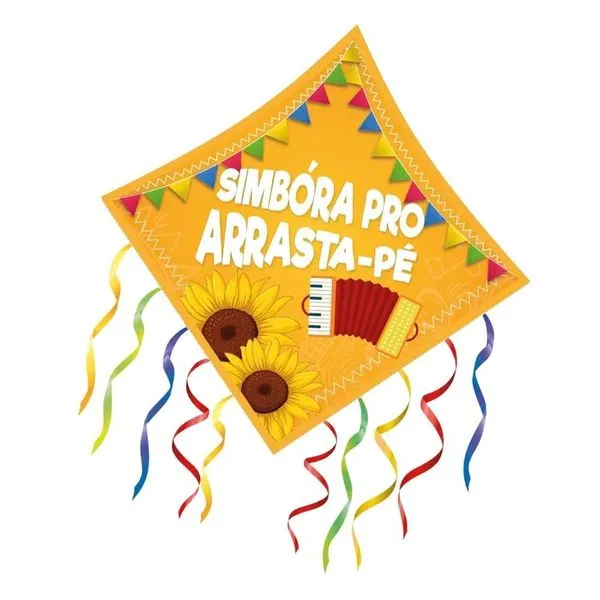 Enfeite de Festa Junina Big Pipa com Fitas Decorativas 48x48CM Papel Cartão Laranja Kaixote Enfeite Festa Junina Big Pipa Fitas Decorativas 48x48CM Papel Cartão Laranja Kaixote