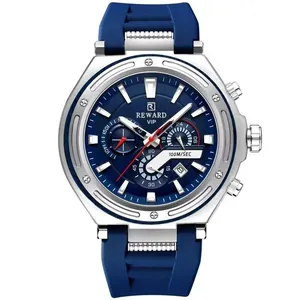 Relógio Masculino Design Robusto Esportivo De Quartzo 3bar à Prova D´agua Azul