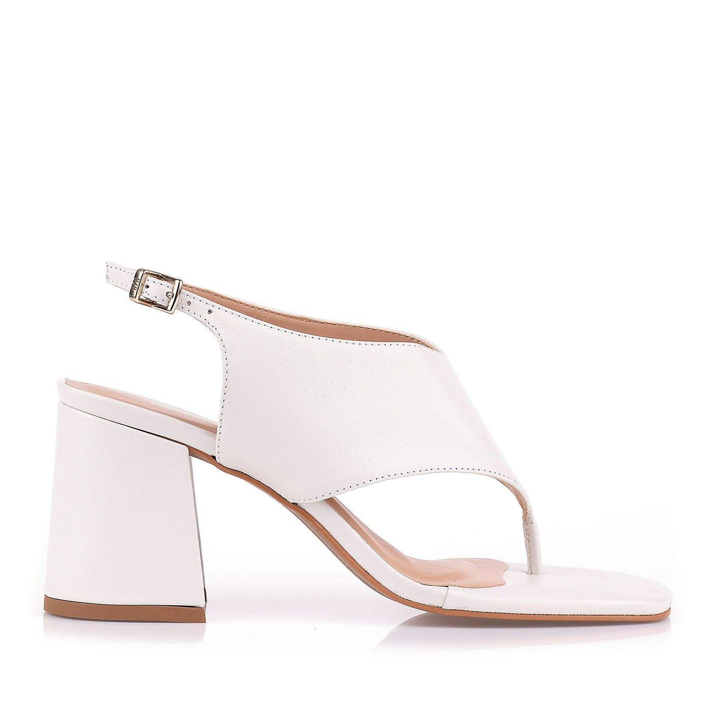 Sandália Salto Médio Cutout Thong