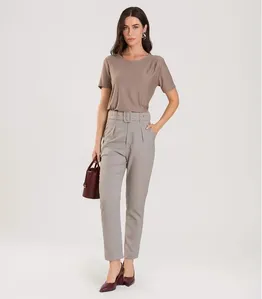 Blusa Feminina Manga Curta Dianna Marrom P