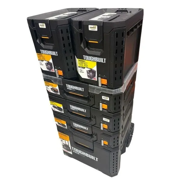 Kit Toughbuilt Stacktech Completo Com Rodas – (tb-b1-b-30 + Tb-b1-0-30 + Tb-b1-b-60c + Tb-b1-b-70r)