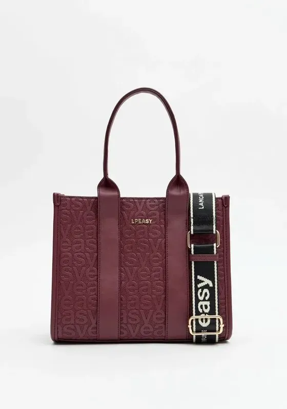 Bolsa Tote Com Estampa De Alta Frequência Bordô U
