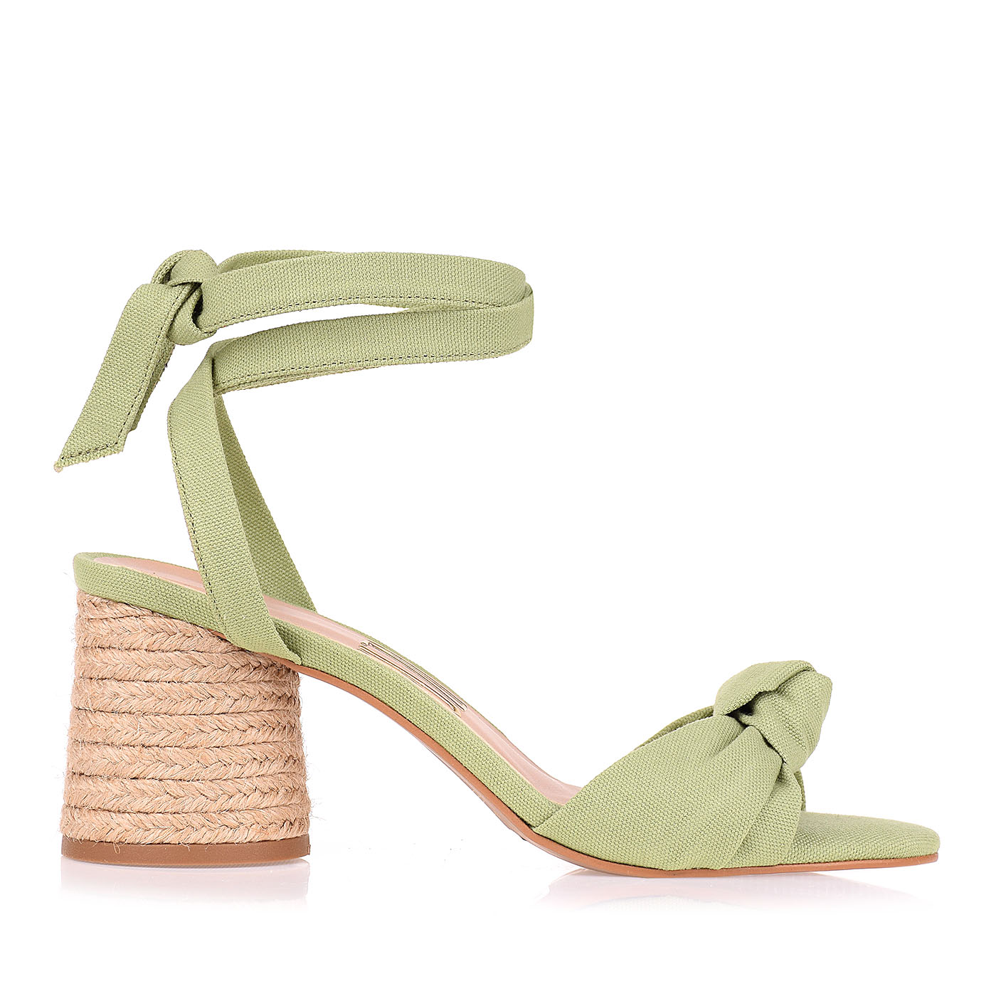 Sandália Salto Médio Lona Ari Green