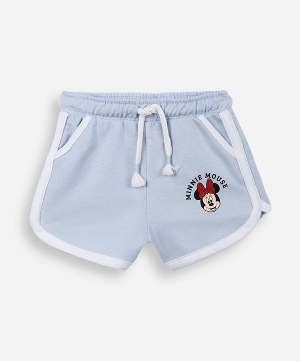 short curto infantil de algodão minnie azul 4