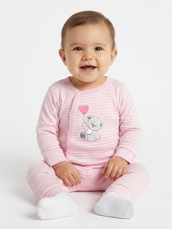 Macacão Malha Suedine Infantil Para Bebê - ROSA P